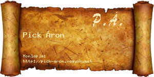 Pick Áron névjegykártya